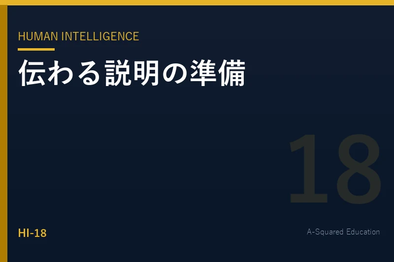 Human Intelligence — 「説明がうまい人」が必ずしている準備