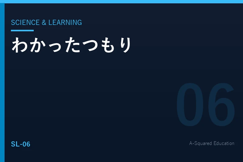 Science & Learning — わかったつもりと使える理解の違いを示す抽象イメージ